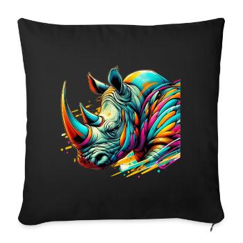 Rhinoceros - Sofa pillowcase 17,3'' x 17,3'' (45 x 45 cm) - black - Front