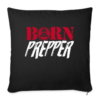 Born Prepper Survival Gear - Sofakissenbezug 45 x 45 cm - Schwarz - Vorne