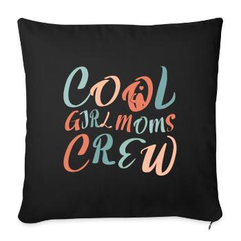 Cool Boy Moms Crew – Conception de la Vie de Maman - Housse de coussin décorative 45 x 45 cm - noir - Devant