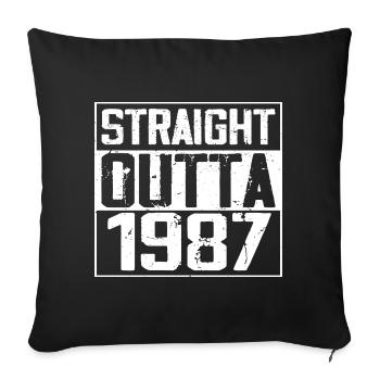 Straight Outta 1987 Retro 1987 Anniversary Gift - Sofa pillowcase 17,3'' x 17,3'' (45 x 45 cm) - black - Front