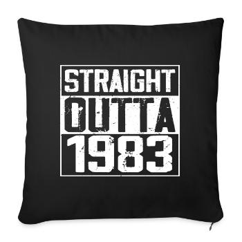 Straight Outta 1983 Retro 1983 Anniversary Gift - Sofa pillowcase 17,3'' x 17,3'' (45 x 45 cm) - black - Front