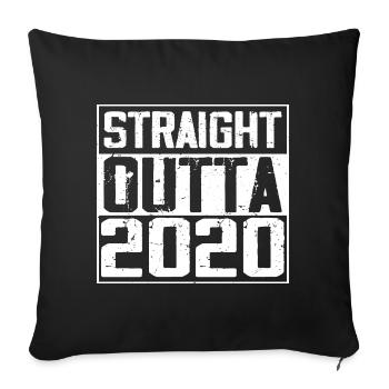 Straight Outta 2020 Cadeau Anniversaire 2020 Retro - Housse de coussin décorative 45 x 45 cm - noir - Devant