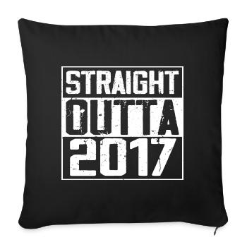 Straight Outta 2017 Cadeau Anniversaire 2017 Retro - Housse de coussin décorative 45 x 45 cm - noir - Devant