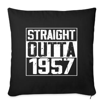 Straight Outta 1957 Retro 1957 Anniversary Gift - Sofa pillowcase 17,3'' x 17,3'' (45 x 45 cm) - black - Front