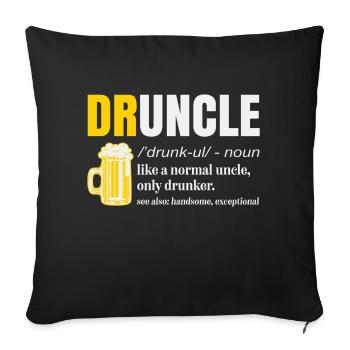 Druncle Like A Normal Uncle Only Drunker Beer - Housse de coussin décorative 45 x 45 cm - noir - Devant