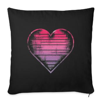 Conception de coeur aquarelle pastel - Housse de coussin décorative 45 x 45 cm - noir - Devant