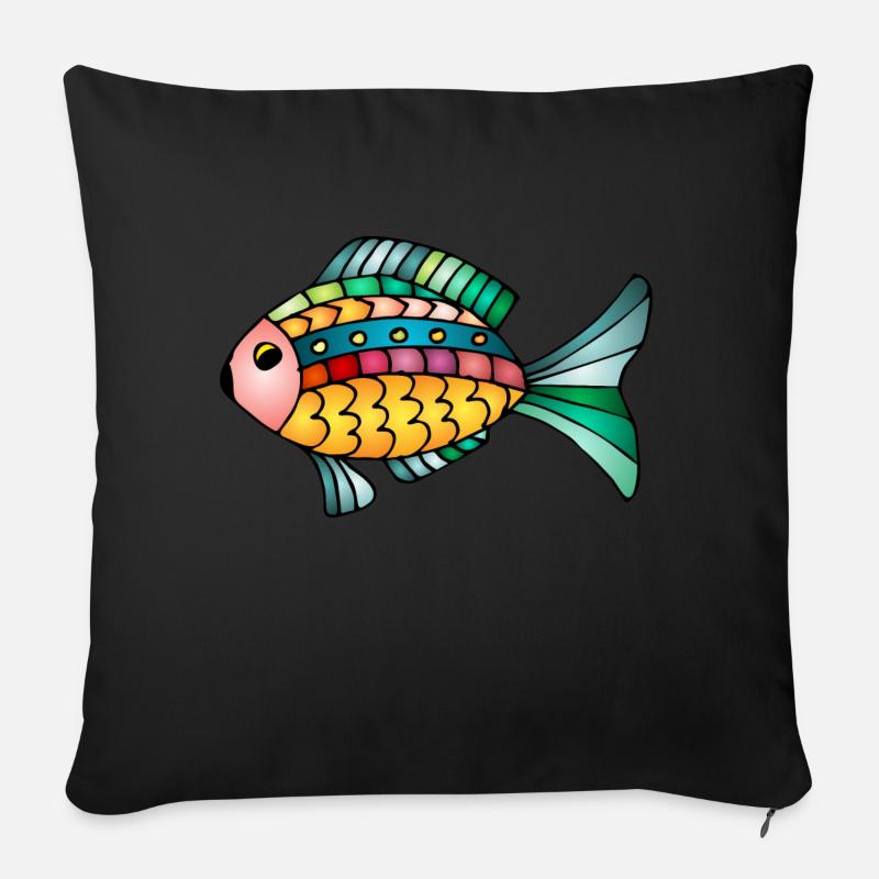 Fisch - Sofakissenbezug 45 x 45 cm - Schwarz