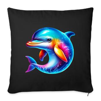 Delfin - Sofakissenbezug 45 x 45 cm - Schwarz - Vorne