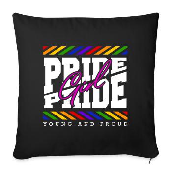 Love Is Love Pride Colors Of Rainbow Equality - Sofa pillowcase 17,3'' x 17,3'' (45 x 45 cm) - black - Front