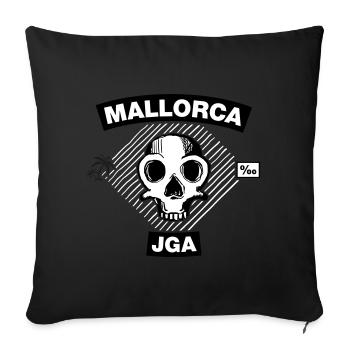 Mallorca – JGA unter Palmen (Palme Xtra) - Sofakissenbezug 45 x 45 cm - Schwarz - Vorne