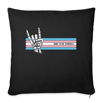 Osez être vous-même, allié LGBTQ de Rock Skull - Housse de coussin décorative 45 x 45 cm - noir - Devant