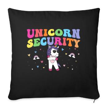Unicorn Security Costume to protect Mom Sister - Sofa pillowcase 17,3'' x 17,3'' (45 x 45 cm) - black - Front