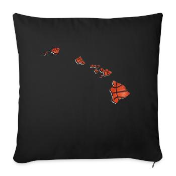 Real Basketball in the Hawaii State Map - Sofa pillowcase 17,3'' x 17,3'' (45 x 45 cm) - black - Front