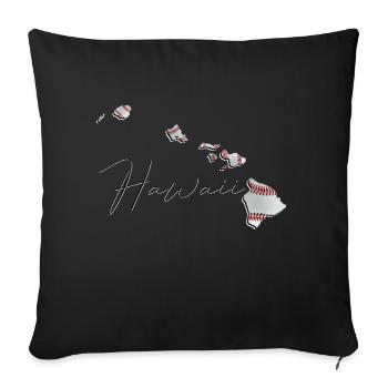 Real Baseball in Hawaii State Map HI - Sofa pillowcase 17,3'' x 17,3'' (45 x 45 cm) - black - Front