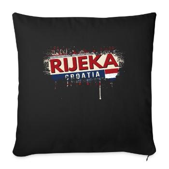 croatia hrvatska croatia hrv hr travel tourism - Sofa pillowcase 17,3'' x 17,3'' (45 x 45 cm) - black - Front