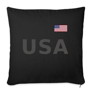 TEAM United States American Flag Banner Over Font - Sofa pillowcase 17,3'' x 17,3'' (45 x 45 cm) - black - Front