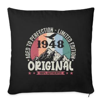 1948 Birthday 1948 Vintage Birthday 1948 - Sofa pillowcase 17,3'' x 17,3'' (45 x 45 cm) - black - Front