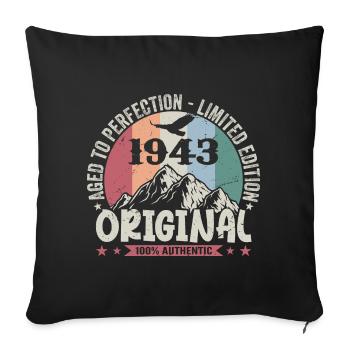 1943 Geburtstag 1943 Jahrgang Geburtstag 1943 - Sofakissenbezug 45 x 45 cm - Schwarz - Vorne