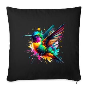 Hummingbird - Sofa pillowcase 17,3'' x 17,3'' (45 x 45 cm) - black - Front