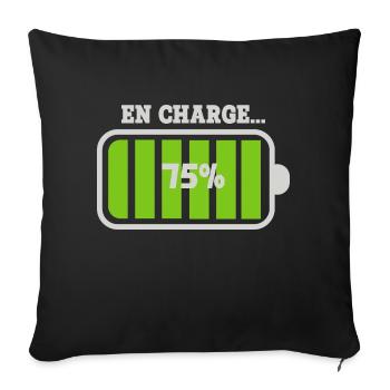Battery at 75% charge - Sofa pillowcase 17,3'' x 17,3'' (45 x 45 cm) - black - Front
