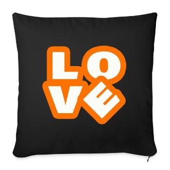 AMOUR - Housse de coussin décorative 45 x 45 cm - noir - Devant