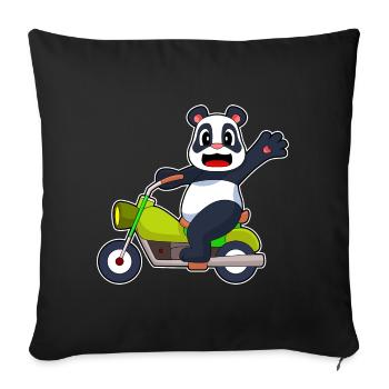 Panda Motorcycle - Sofa pillowcase 17,3'' x 17,3'' (45 x 45 cm) - black - Front