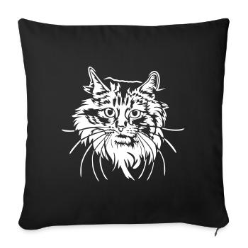 Norwegian Forest Cat "Black Edition" - Sofa pillowcase 17,3'' x 17,3'' (45 x 45 cm) - black - Front