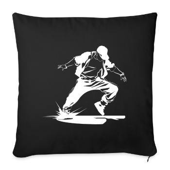 Croquis de B-Boy - Housse de coussin décorative 45 x 45 cm - noir - Devant