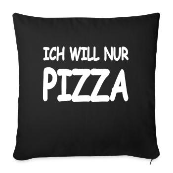 Pizza - Sofakissenbezug 45 x 45 cm - Schwarz - Vorne