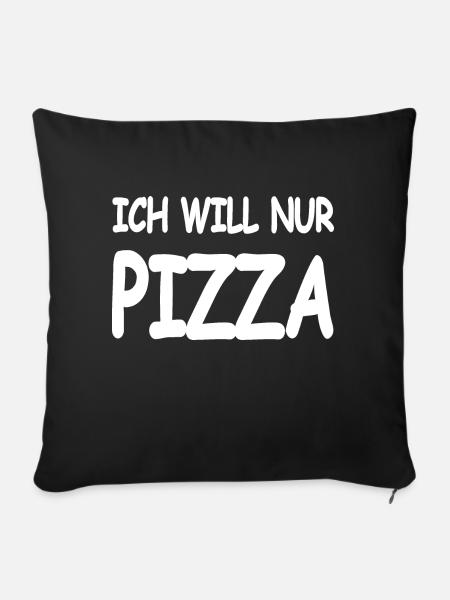 Pizza - Sofakissenbezug 45 x 45 cm - Schwarz