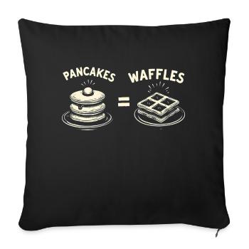 Pfannkuchen und Waffeln - Sofakissenbezug 45 x 45 cm - Schwarz - Vorne