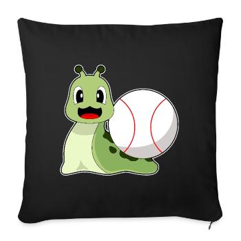 Baseball d’escargot - Housse de coussin décorative 45 x 45 cm - noir - Devant