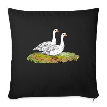Geese - Sofa pillowcase 17,3'' x 17,3'' (45 x 45 cm) - black - Front