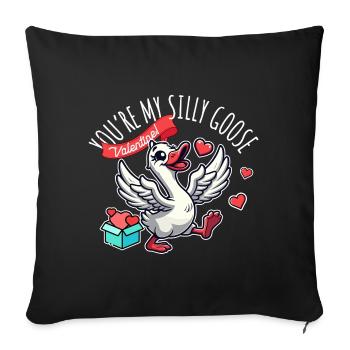 Du bist meine verrückte Gans Lustiger Valentinstag - Sofakissenbezug 45 x 45 cm - Schwarz - Vorne