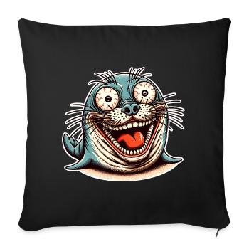 Sceau d’étanchéité - Housse de coussin décorative 45 x 45 cm - noir - Devant