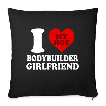 Ich liebe meine Bodybuilderin Freundin Lustiges Herz - Sofakissenbezug 45 x 45 cm - Schwarz - Vorne