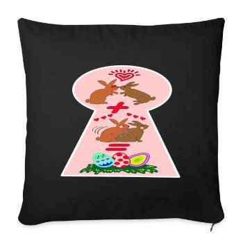 Lapins de Pâques coquins Pâques drôle - Housse de coussin décorative 45 x 45 cm - noir - Devant