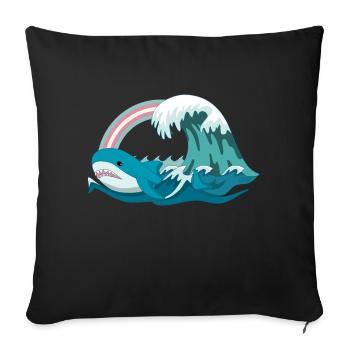 Pride Blahaj Pastel Rainbow - Sofa pillowcase 17,3'' x 17,3'' (45 x 45 cm) - black - Front