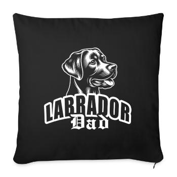 "Labrador Dad" with dog head - Sofa pillowcase 17,3'' x 17,3'' (45 x 45 cm) - black - Front