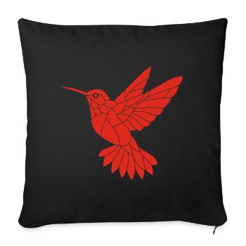 Red Hummingbird - Sofa pillowcase 17,3'' x 17,3'' (45 x 45 cm) - black - Front