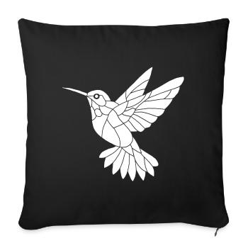 White Hummingbird - Sofa pillowcase 17,3'' x 17,3'' (45 x 45 cm) - black - Front