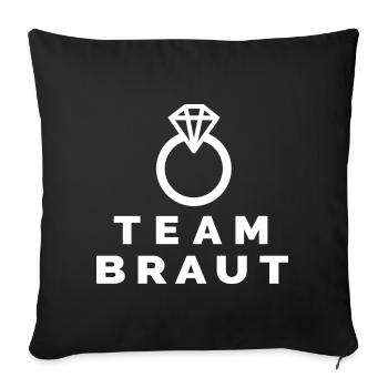 Team Braut - Junggesellinnen Bachelorette Symbol - Sofakissenbezug 45 x 45 cm - Schwarz - Vorne