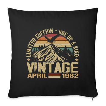 Avril 1982 Jubilé Avril 1982 Don 1982 - Housse de coussin décorative 45 x 45 cm - noir - Devant