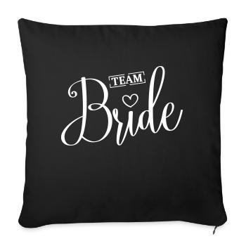 Team Bride Heart Wedding - Sofa pillowcase 17,3'' x 17,3'' (45 x 45 cm) - black - Front