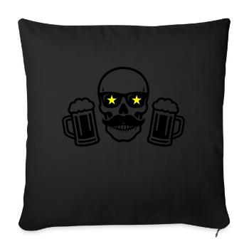 Beer Skeleton Party - Sofa pillowcase 17,3'' x 17,3'' (45 x 45 cm) - black - Front