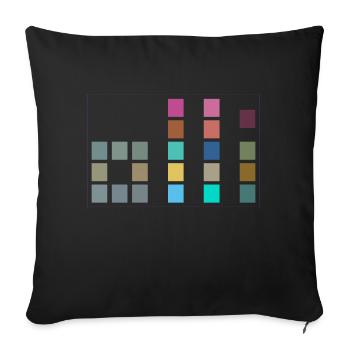 Colorful OLLI - One Life. Live It. Cube Design - Sofa pillowcase 17,3'' x 17,3'' (45 x 45 cm) - black - Front