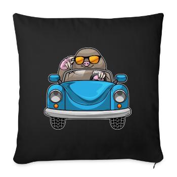 Mole Car - Sofa pillowcase 17,3'' x 17,3'' (45 x 45 cm) - black - Front