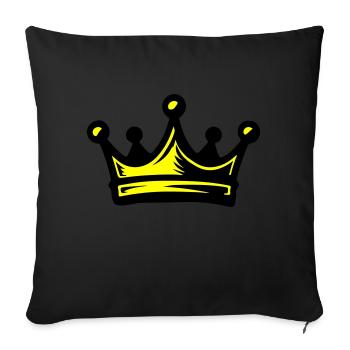 Crown King - Sofa pillowcase 17,3'' x 17,3'' (45 x 45 cm) - black - Front