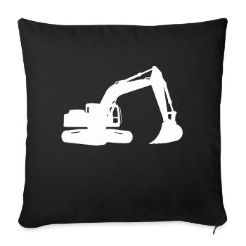 excavatrice - Housse de coussin décorative 45 x 45 cm - noir - Devant
