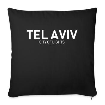 Tel Aviv - City of Lights - Israel - Sofa pillowcase 17,3'' x 17,3'' (45 x 45 cm) - black - Front